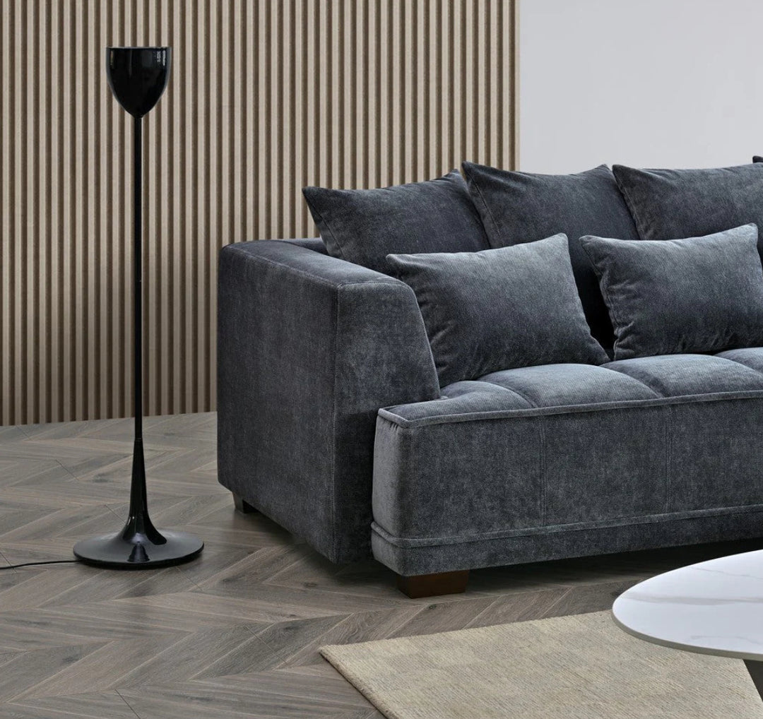 Gramercy Group in Steel Velvet Corner Sofa