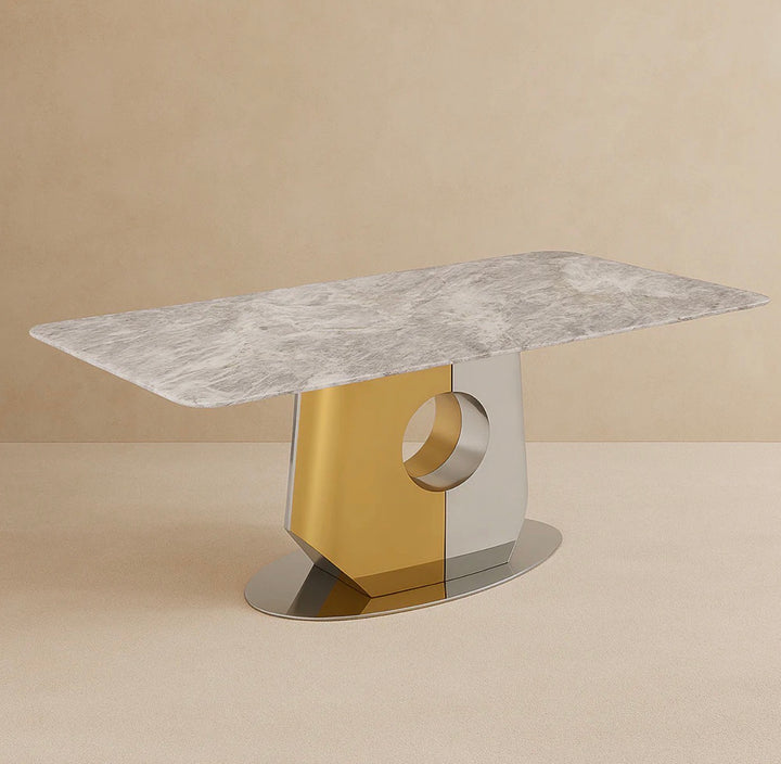 Madrid Grey and Gold Dining Table Set with Matching Dining Chairs – Luxury Modern Design