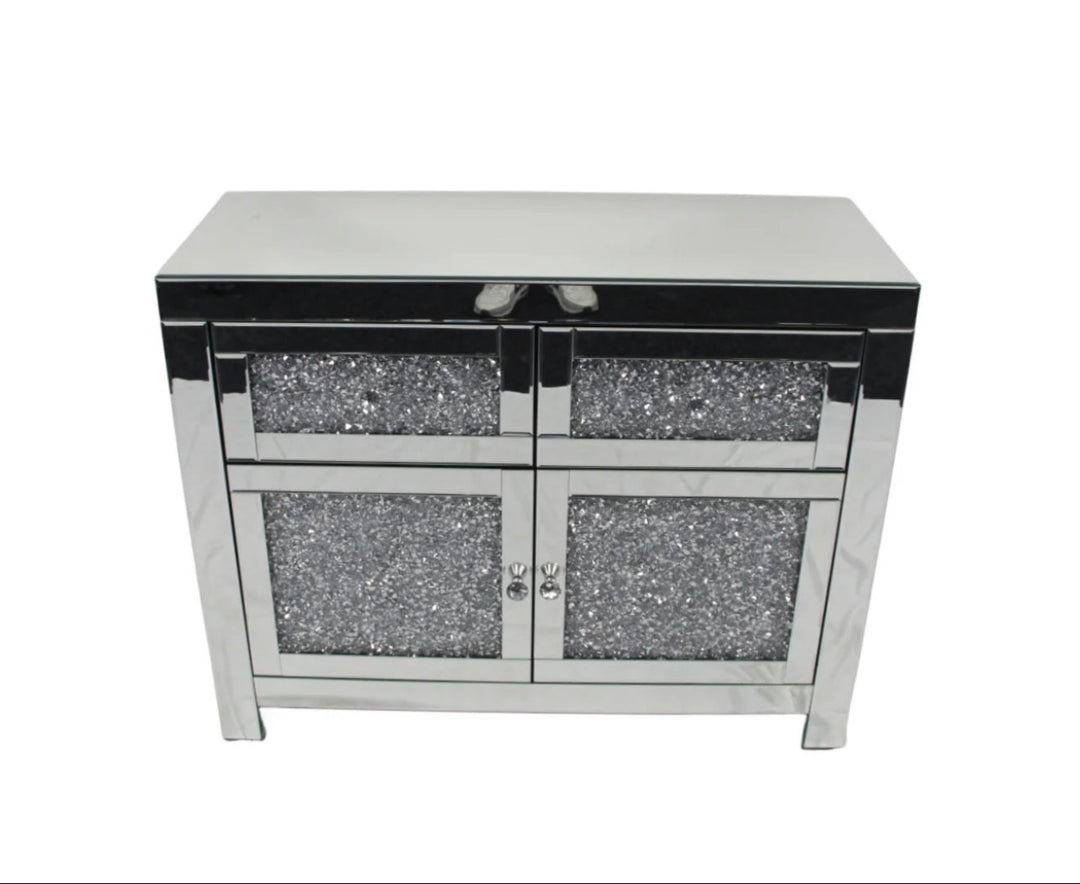 Crushed Diamond Mirrored Sideboard