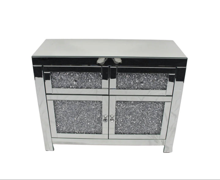 Crushed Diamond Mirrored Sideboard