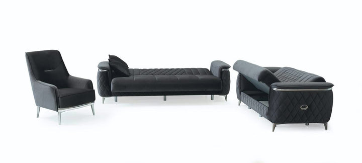 Bellway Turkish Grey Sofa Bed Set – 3 Seater & 2 Seater & 1 Seater with Storage | Modern Living Room Furniture UK