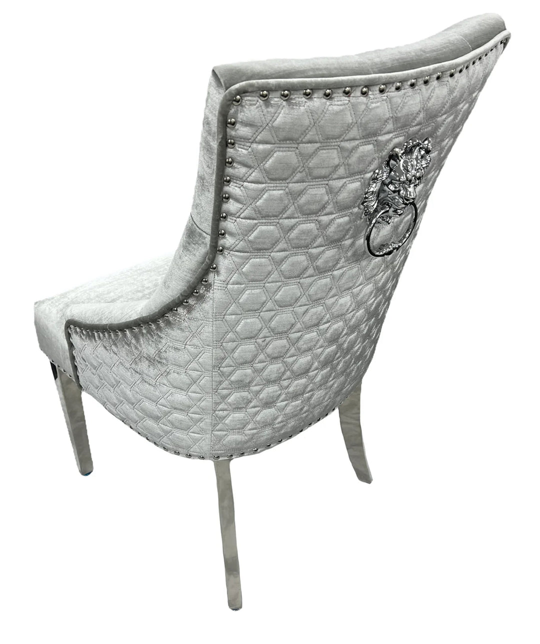 Pair of 2 Majestic Dining Chairs Silver Light Grey