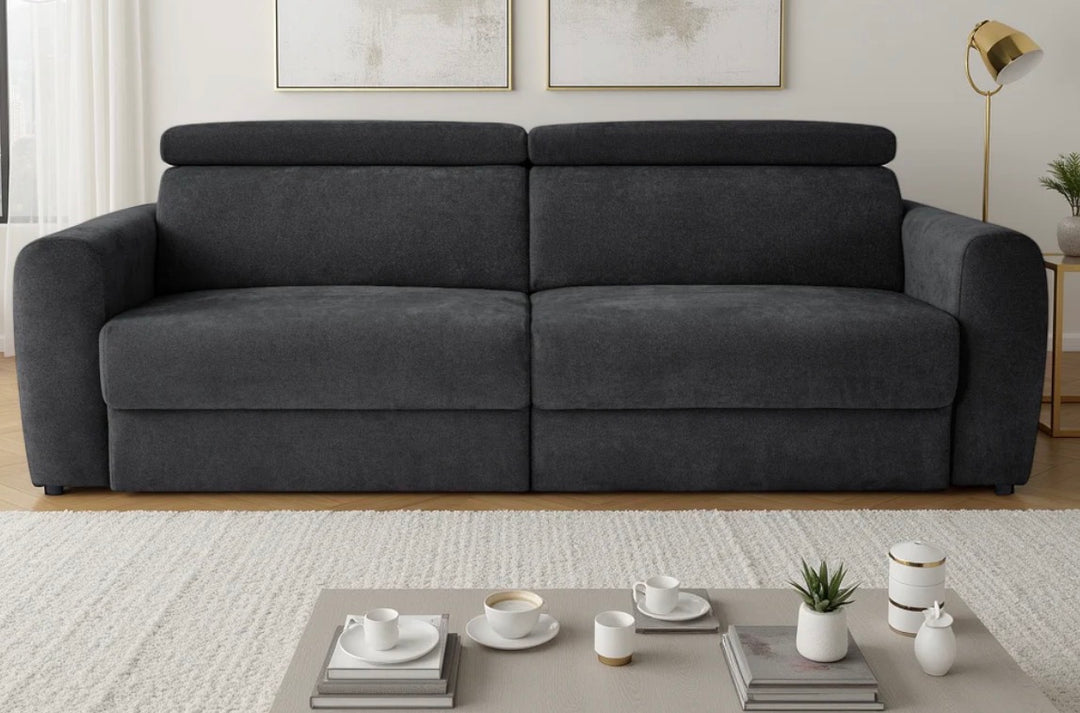 Dakot Electric Sofabed Black 3 Seater | Power Reclining Sofa Bed | Modern Living Room Sofa