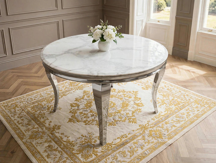 130cm Round Dining Table Light Grey– Modern Dining Table
