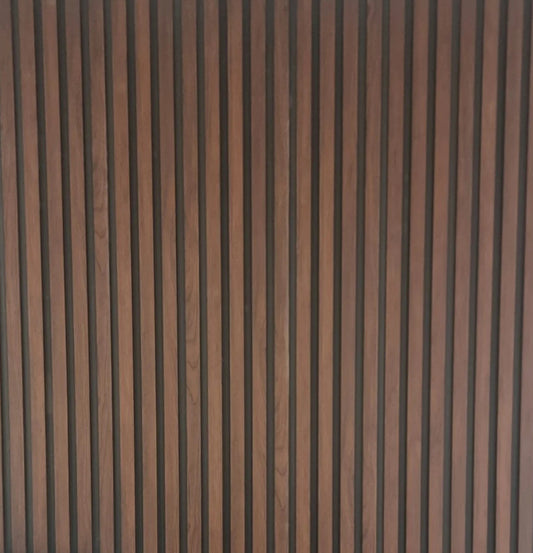 Acoustic Wood Slat Wall Panel + Dark Oak Colour