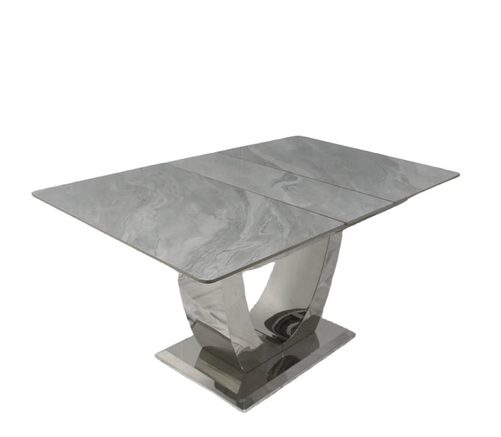 London 1.2M -1.5M Extended Dining table + Arianna Bench Dark Grey + Majestic Dark Grey Dining Chairs lion knocker
