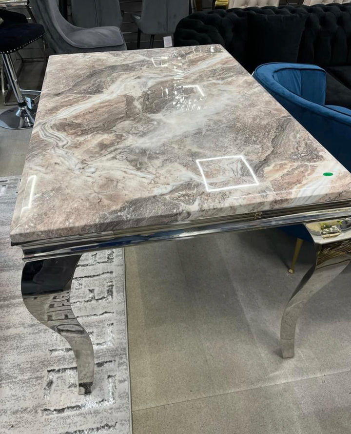 Louise Beige Marble Dining Table | Luxury Marble Dining Furniture