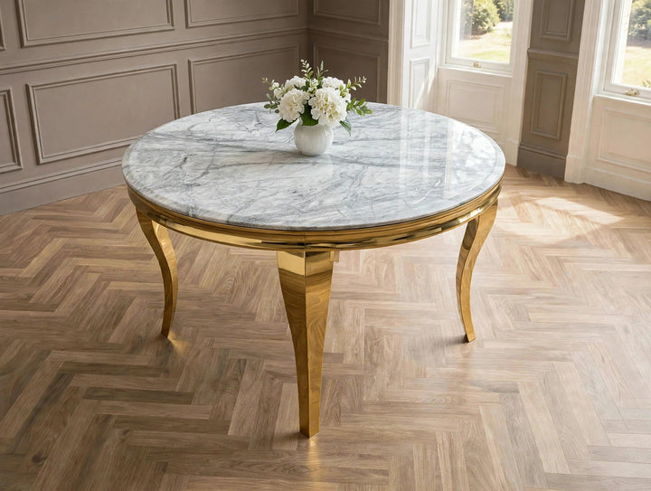 110cm Black & Gold Round Dining Table – Modern Luxury Kitchen & Dining Table