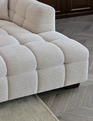 Tribeca Corner Group in Oatmeal Boucle Fabric