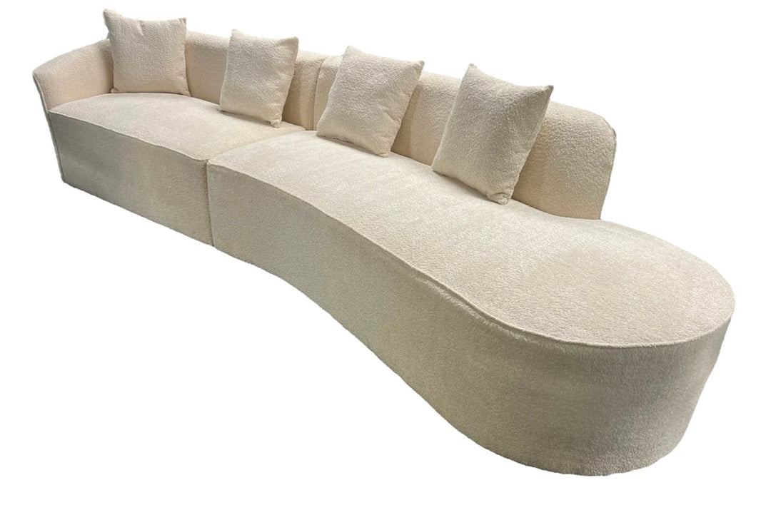 The Pebble Boucle Sofa Ivory Fabric