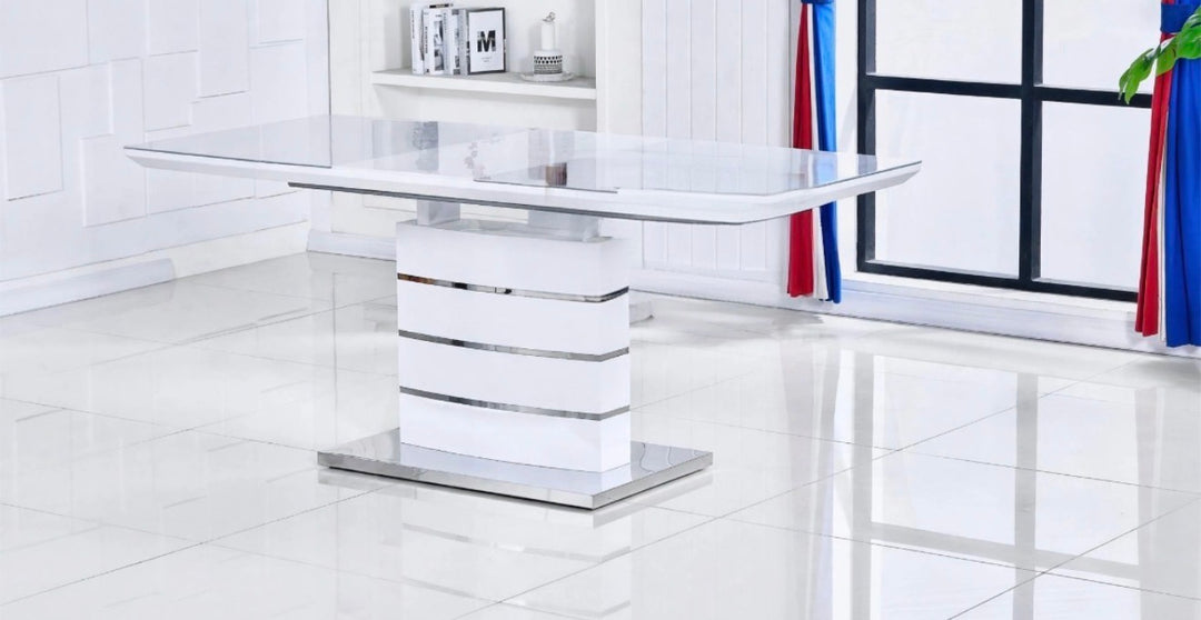 Milan White Extending Dining Table | 140cm -180cm