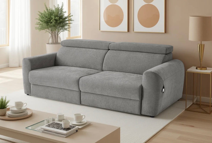 Dakot Electric Sofabed Grey 3 Seater | Power Reclining Sofa Bed | Modern Living Room Sofa