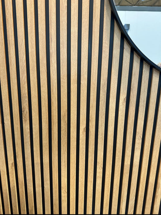 Acoustic Wood Slat Wall Panels + Light Oak Colour