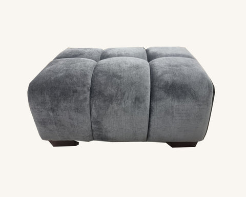 Harlem Sofa Range in Steel Velvet 3+2+1 Seater & Foot Stool