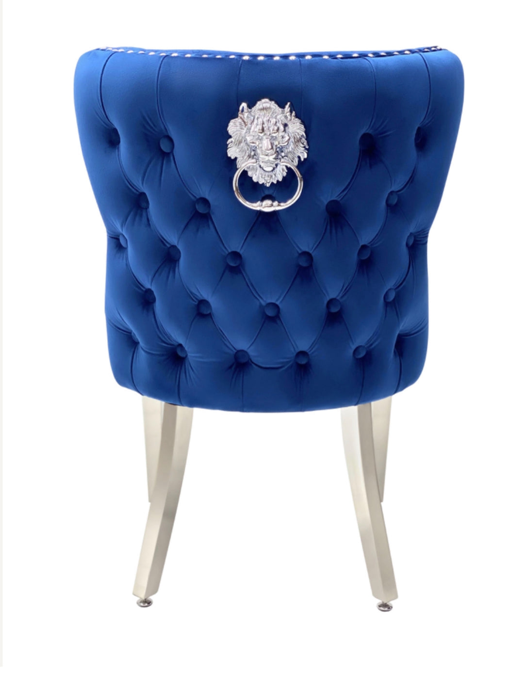 Rose 180cm Grey Marble Dining Table With Lion Knocker Dining Chairs