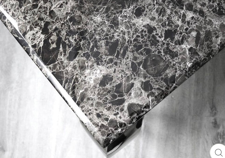 Louise Black Marble Dining Table + 4 Majestic Black Dining Chairs Lion Knocker & Matching Black Bench