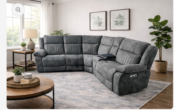 Milan Electric Recliner Grey Sofa
