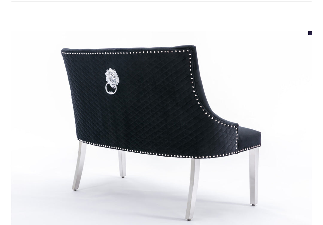 1.5M Louise Grey Dining Table  + 4 Majestic Grey Chairs  + Grey High Bench Silver leg