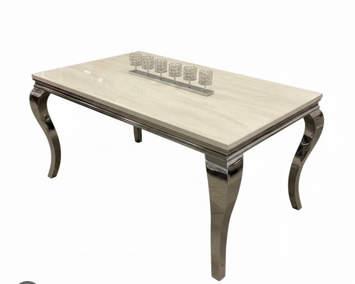 Louise Cream Marble Dining Table | Luxury Marble Dining Furniture