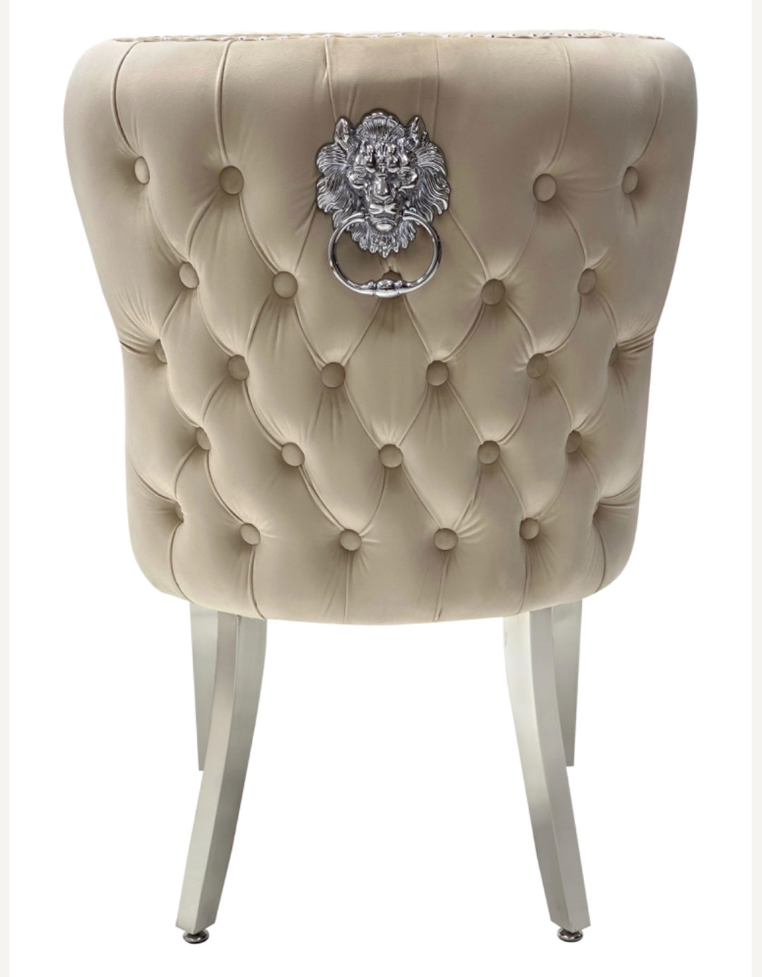 Rose 180cm Grey Marble Dining Table With Lion Knocker Dining Chairs