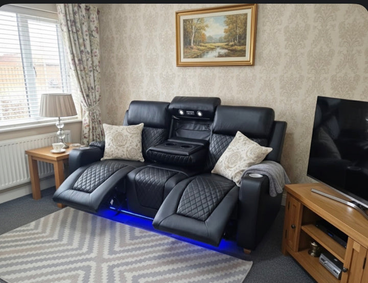 Black Recliner Sofa Electric 