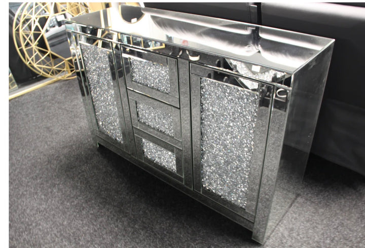 Crushed Diamond Mirrored Sideboard