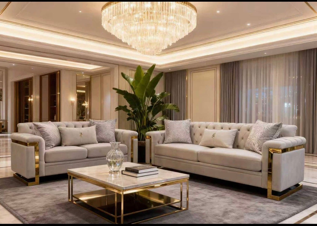 Cream and Gold sofa 