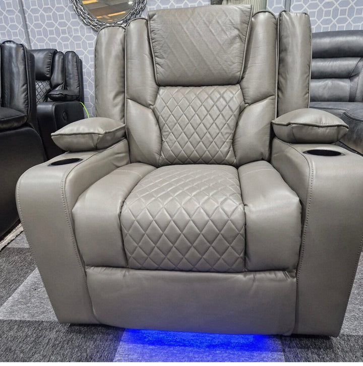 1 Seater Grey Recliner sofa Roma