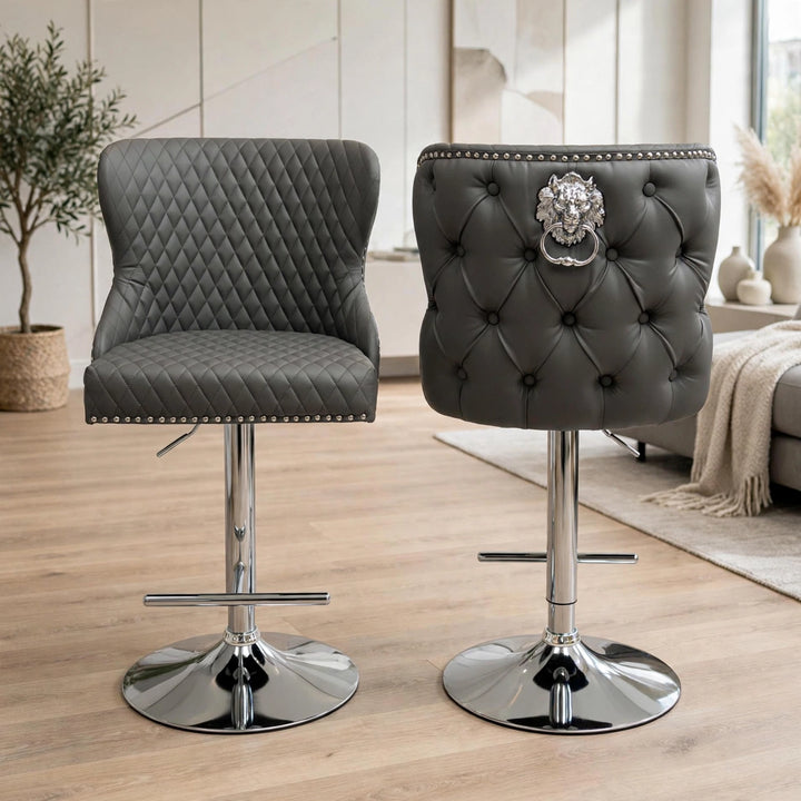 Valentino PU Leather Bar Stools – Modern Kitchen Breakfast Bar Seating