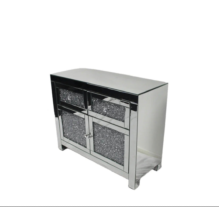 Crushed Diamond Mirrored Sideboard