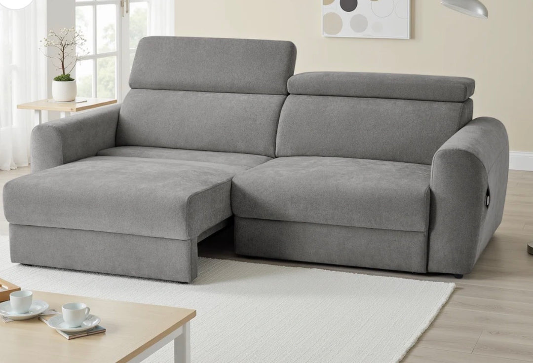 Dakot Electric Sofabed Grey 3 Seater | Power Reclining Sofa Bed | Modern Living Room Sofa
