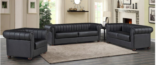 IYO CHESTERFIELD 3+2 BONDED LEATHER – BLACK