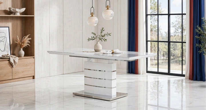 Milan White Extending Dining Table | 140cm -180cm