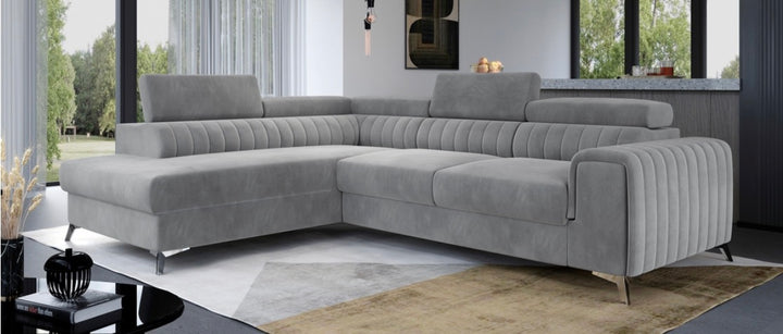 Sofia Corner Sofa Bed with Storage – Plush Velvet L-Shape Sofabed | Left or Right Hand | Modern Pull-Out Sofa Bed UK