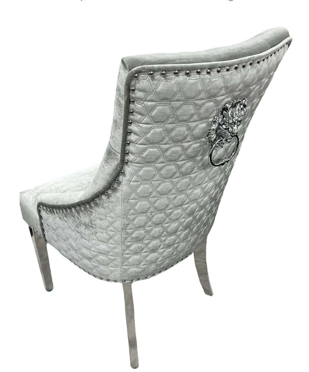 Majestic Light Grey - Silver lion Knocker Chair