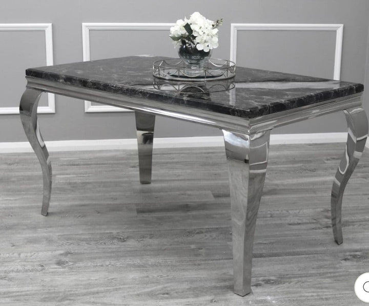 Louise Black Marble Dining Table