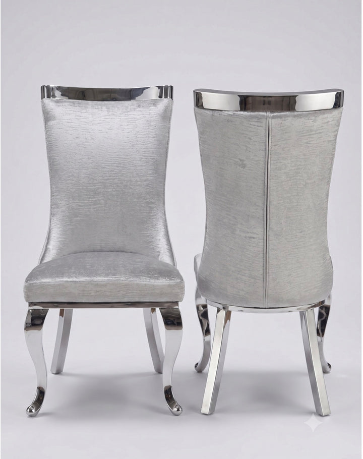 Roxby Silver Dining Chairs| Order 2-4-6-8-10