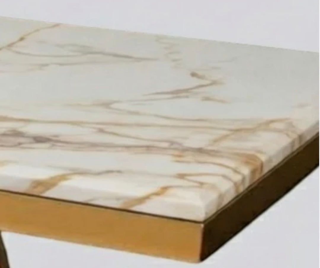 Crystal Console Table White & Gold