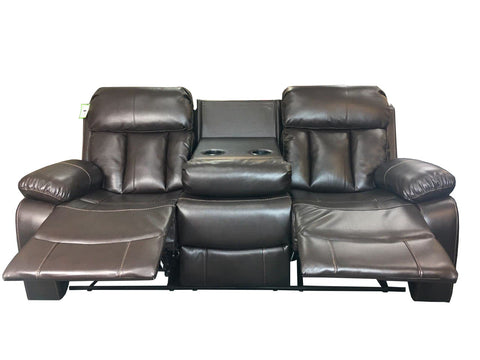 VANCOUVER 3+2 RECLINER LEATHER AIRE SOFA – CHOCOLATE