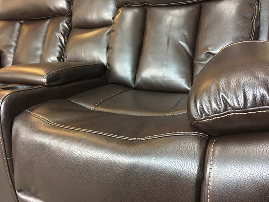 VANCOUVER 3+2 RECLINER LEATHER AIRE SOFA – CHOCOLATE