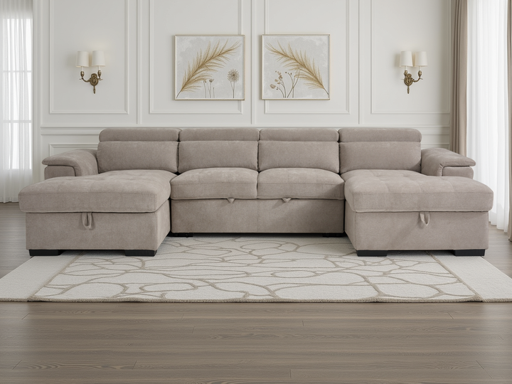 Alaya Sofabed Beige U Shape Corner