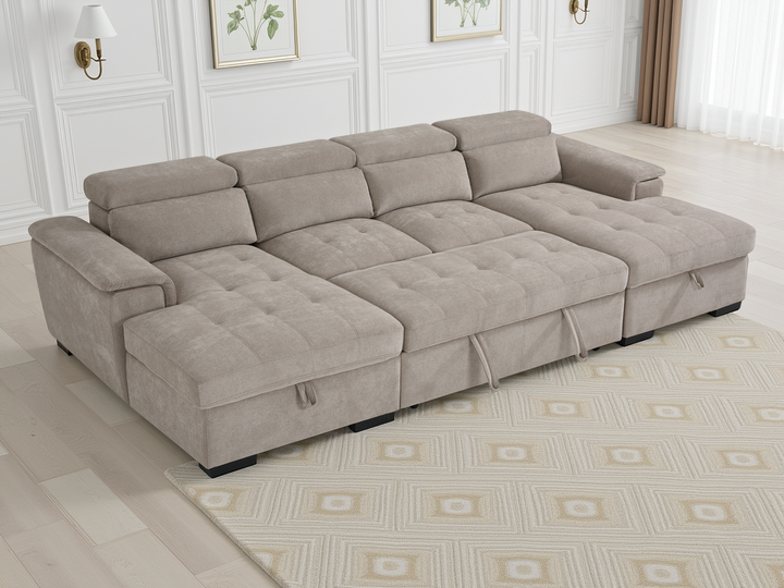 Alaya Sofabed Beige U Shape Corner