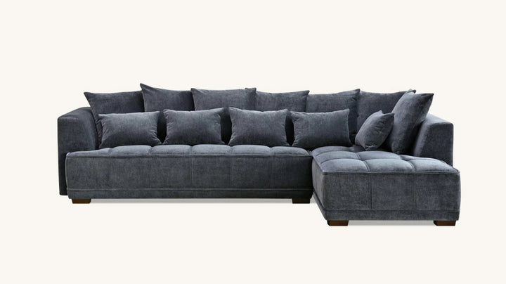 Gramercy Group in Steel Velvet Corner Sofa