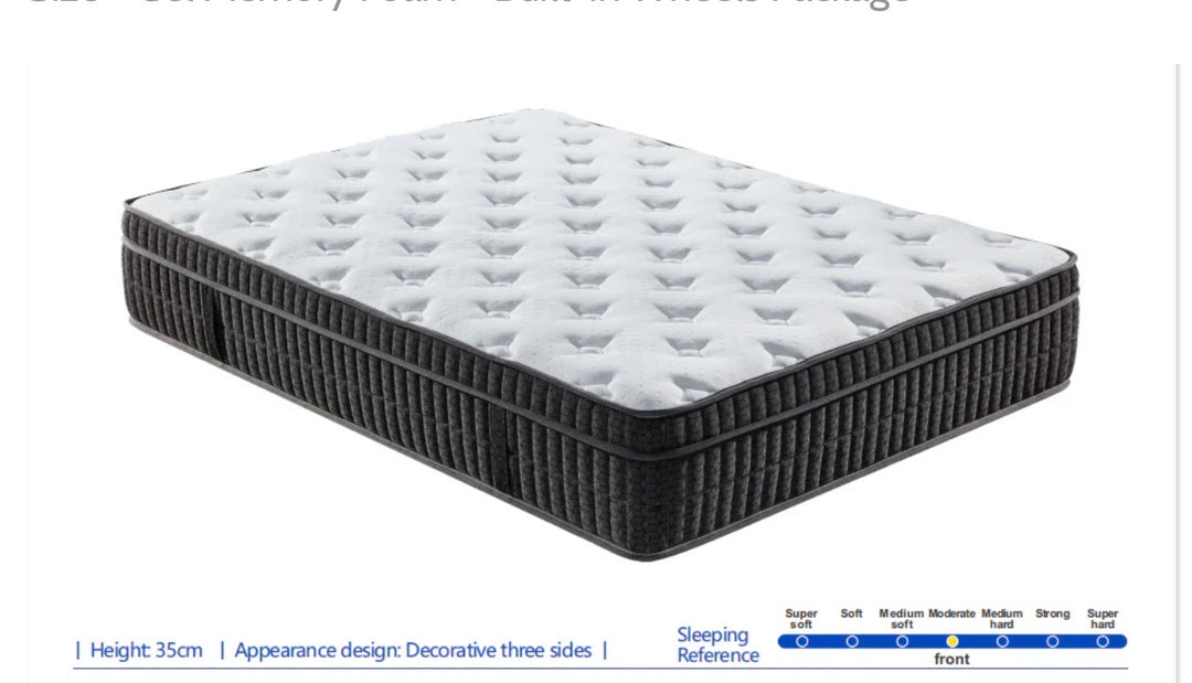 Double Gel Memory Foam Mattress 2000 Pocket Springs – Orthopaedic Hybrid Mattress Medium Firm – Luxury 35cm Deep Double Mattress with Tencel Cover