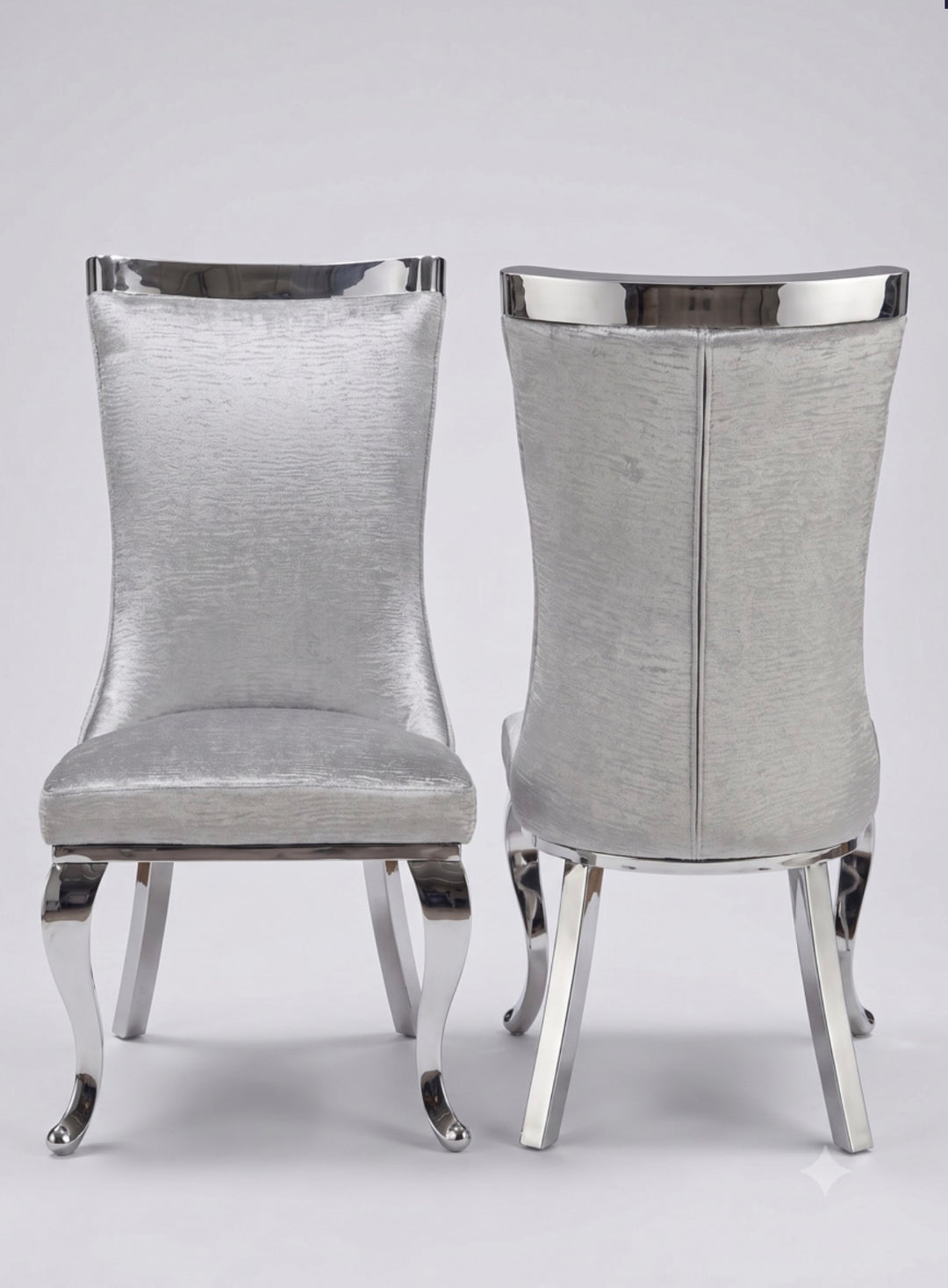 Roxby Silver Dining Chairs| Order 2-4-6-8-10