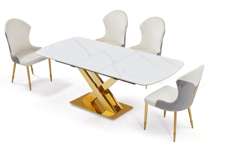 Windsor White Gold Extending Dining Table | 160cm -200cm