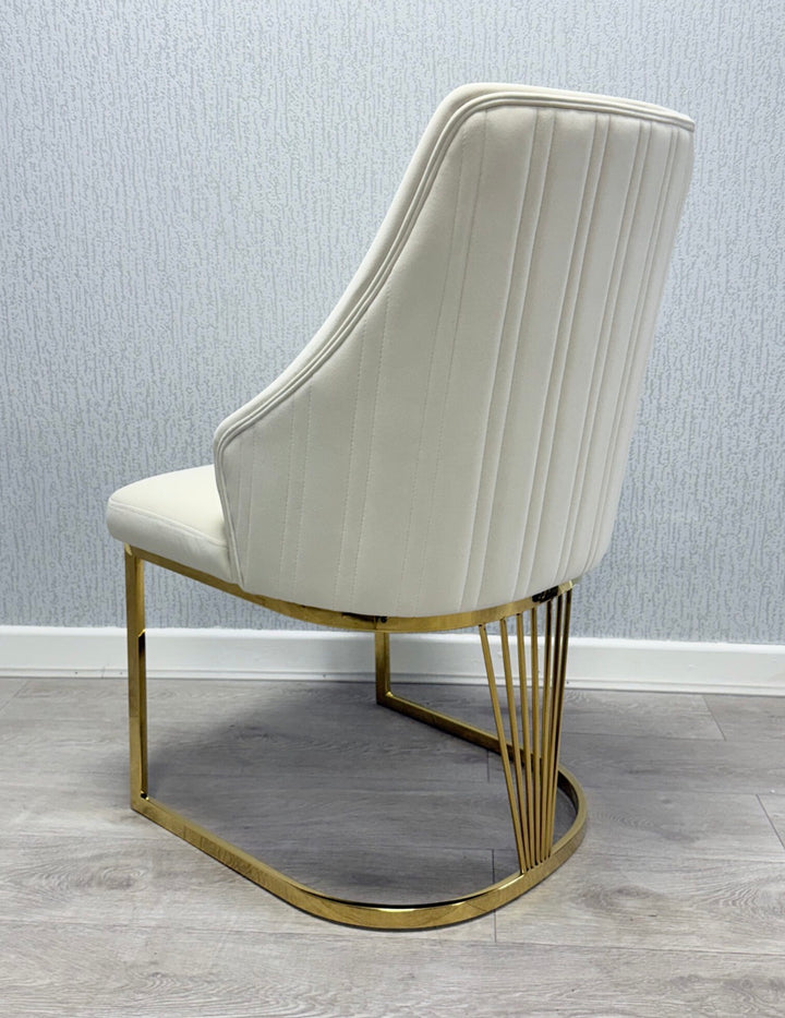 Luxury Mayfair 180cm Gold Dining Table Set | Mink, Black & Green Gold Chairs | 4 & 6 Seater