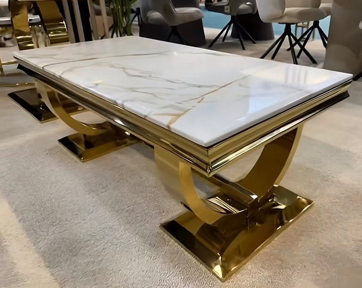 Arianna Gold Coffee Table | Luxury Gold Base Living Room Table UK