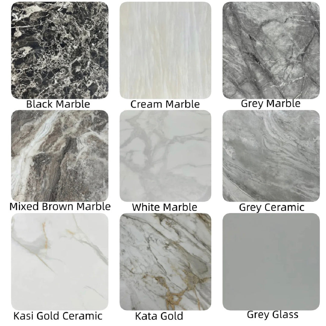 Chelsea Marble Dining Table with Gold Base – 160cm / 180cm / 200cm – Grey, Cream, Beige, White, Black, White & Gold, Kate Gold, – Luxury Modern UK