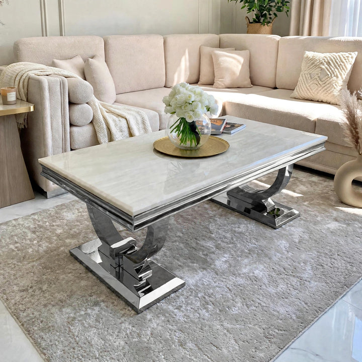 Arianna Cream Marble Coffee Table